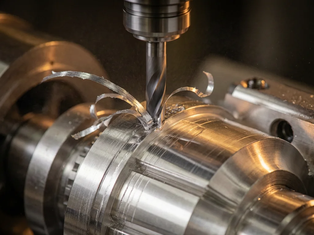 CNC machining engine component detail
