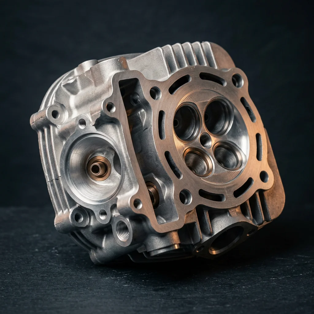 CNC machined cylinder head