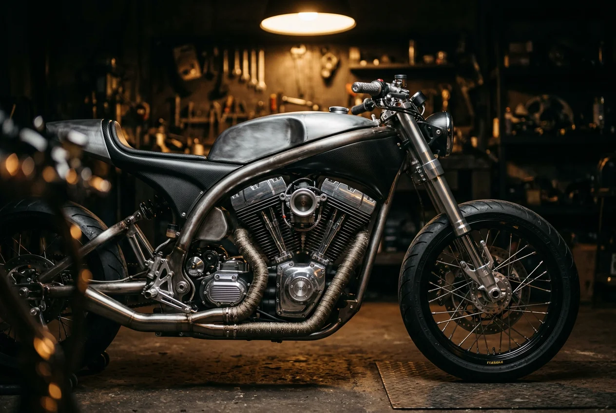 Precision CNC machined motorcycle engine